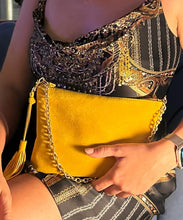 Load image into Gallery viewer, Bella suede shoulder bag - Yellow