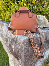 Load image into Gallery viewer, Gracie micro tote — Tan with leopard handle