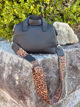 Load image into Gallery viewer, Gracie micro tote — Black with leopard handle