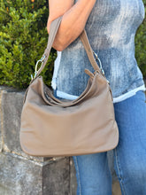 Load image into Gallery viewer, Christina Hobo Bag (small) — Taupe with gold hardware