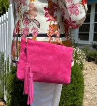 Load image into Gallery viewer, Bella suede shoulder bag - Pink
