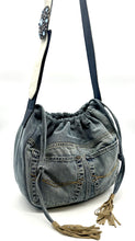 Load image into Gallery viewer, Juliana Denim Drawstring Bag
