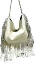 Load image into Gallery viewer, Dakota Fringed Hobo Bag — Winter White