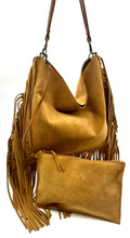 Load image into Gallery viewer, Dakota Fringed Hobo Bag — Light Tan Suede