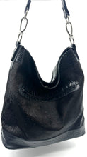 Load image into Gallery viewer, Chloe Cowhide Hobo Bag — Black