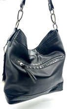 Load image into Gallery viewer, Chloe Cowhide Hobo Bag — Black and White
