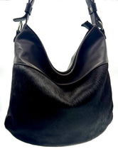 Load image into Gallery viewer, Juliette Cowhide Hobo Bag — Dark Brown