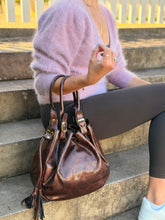 Load image into Gallery viewer, Michelle Double Handle Drawstring Bag - Shiraz Snake