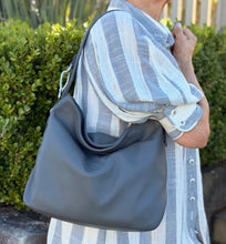 Load image into Gallery viewer, Christina Hobo Tote (small) — Grey