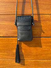 Load image into Gallery viewer, Casey Tech Pouch — Black Croc Print
