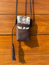 Load image into Gallery viewer, Casey Tech Pouch — Brown Salt and Pepper Cowhide