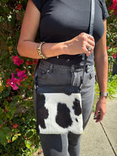 Load image into Gallery viewer, Little Amy Cowhide Shoulder Bag — Black and White