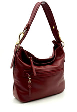 Load image into Gallery viewer, Christina Hobo Tote Bag (small) — Winter Red