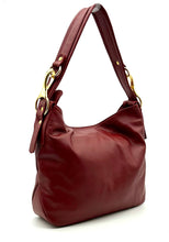 Load image into Gallery viewer, Christina Hobo Tote Bag (small) — Winter Red