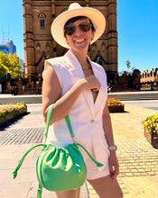 Load image into Gallery viewer, Olive Drawstring Shoulder Bag - Seafoam Green