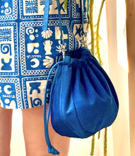 Load image into Gallery viewer, Olivia Drawstring Bag - Cobalt Blue Suede