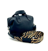 Load image into Gallery viewer, Gracie micro tote — Black with Zebra handle