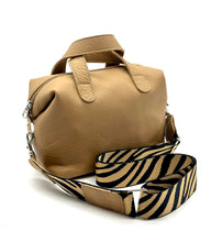 Load image into Gallery viewer, Gracie micro tote — Camel with zebra handle