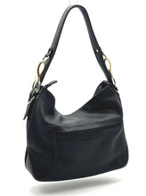 Load image into Gallery viewer, Christina hobo tote (small) — Black with gold hardware