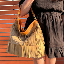 Load image into Gallery viewer, Chloe Hobo with fringes - Beige