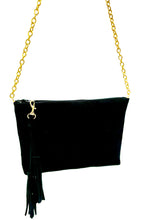 Load image into Gallery viewer, Bella suede shoulder bag - Black