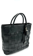 Load image into Gallery viewer, Charlotte Woven Leather Tote - Black