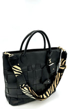 Load image into Gallery viewer, Charlotte Woven Leather Tote - Black