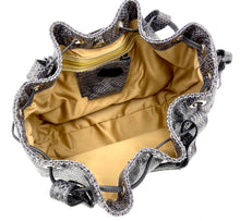 Load image into Gallery viewer, Michelle Double handle drawstring bag - Grey Snake