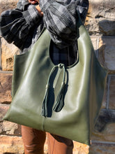 Load image into Gallery viewer, Alice Large Tote - Italian Leather - Moss Green