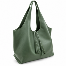 Load image into Gallery viewer, Alice Large Tote - Italian Leather - Moss Green
