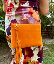 Load image into Gallery viewer, Bella suede shoulder bag - Orange
