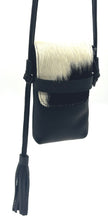 Load image into Gallery viewer, Casey Tech Pouch — Black and White Cowhide
