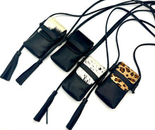 Load image into Gallery viewer, Casey Tech Pouch — Black and White Cowhide
