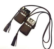 Load image into Gallery viewer, Casey Tech Pouch — Exotic Brown Cowhide

