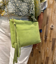 Load image into Gallery viewer, Bella suede shoulder bag - Lime green
