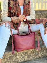 Load image into Gallery viewer, Madison Drawstring Tote — Burgundy

