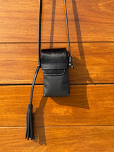 Load image into Gallery viewer, Casey Tech Pouch — Black Cowhide

