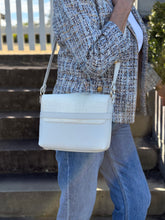 Load image into Gallery viewer, Kelsie Cross Body Bag — Zinc with white cowhide
