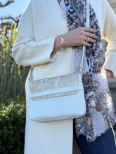 Load image into Gallery viewer, Kelsie Cross Body Bag — Zinc with ivory &amp; gold cowhide
