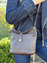 Load image into Gallery viewer, Isabella Small Bucket Bag — Espresso Brown
