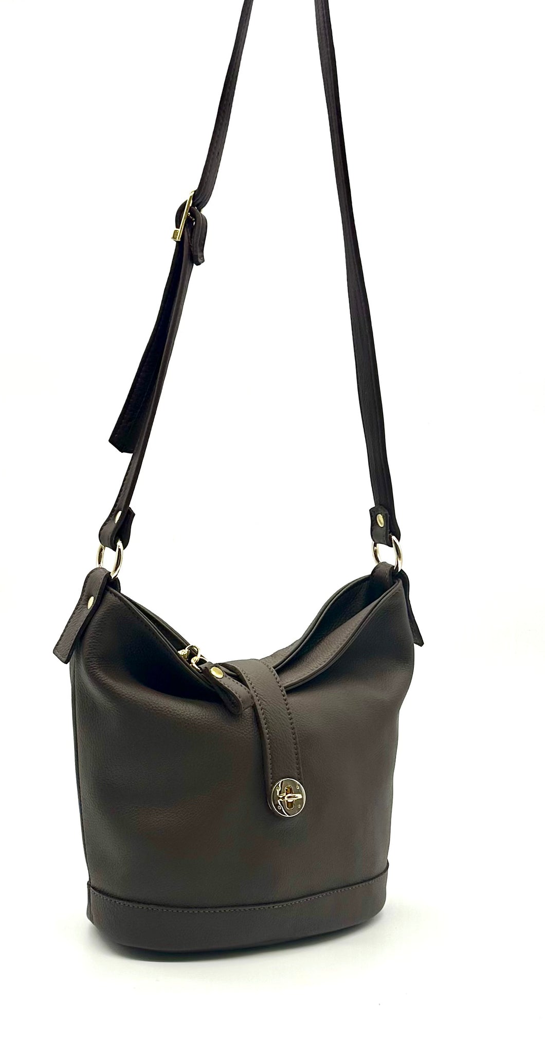 Isabella Small Bucket Bag — Espresso Brown
