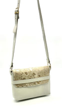 Load image into Gallery viewer, Kelsie Cross Body Bag — Zinc with ivory &amp; gold cowhide
