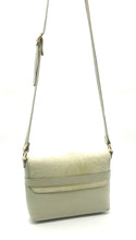 Load image into Gallery viewer, Kelsie Cross Body Bag — Zinc with white cowhide
