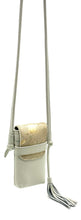 Load image into Gallery viewer, Casey Tech Pouch — Zinc with ivory and gold cowhide
