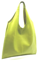 Load image into Gallery viewer, Bobby Large Tote Bag, Italian Leather — Lime Green
