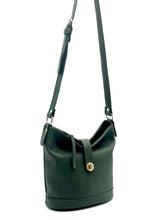 Load image into Gallery viewer, Isabella small bucket bag — Forest Green
