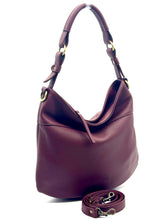 Load image into Gallery viewer, Juliette Hobo Bag - Burgundy with antique brass hardware
