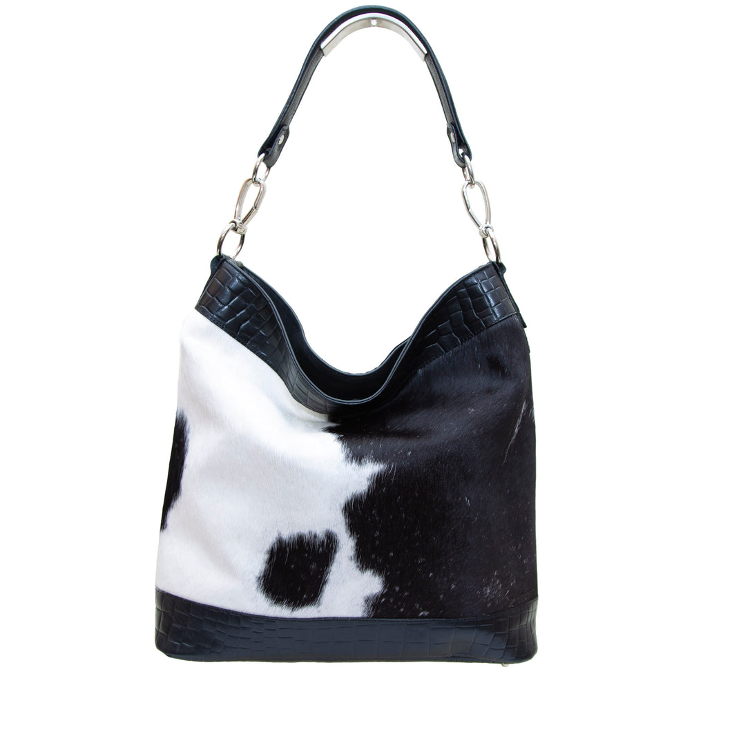 Chloe Cowhide Hobo with Leather Trim