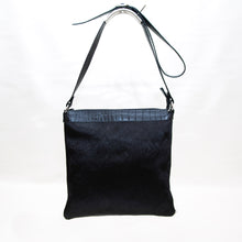 Load image into Gallery viewer, Amy Flat Shoulder Bag - Black Cowhide
