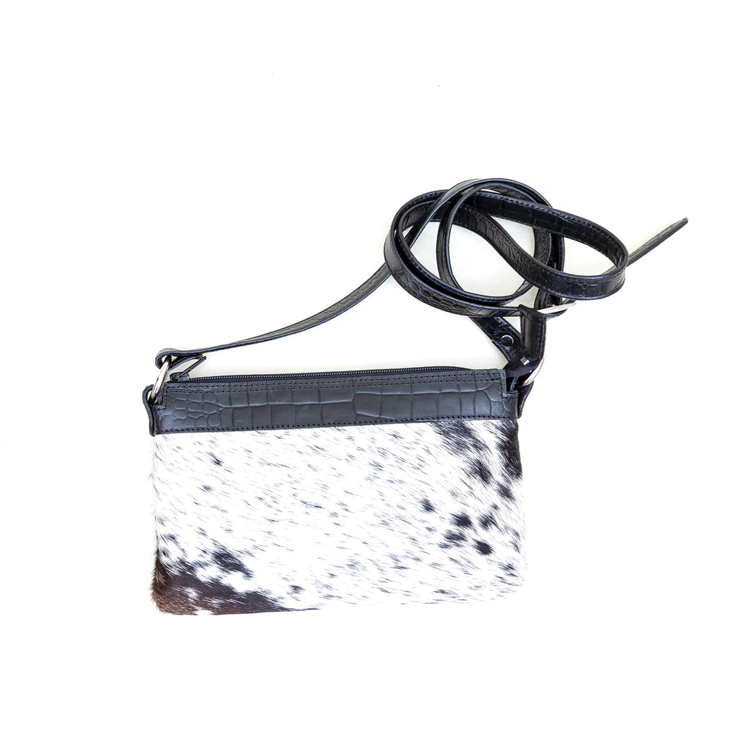 Tamara Cowhide Mini Shoulder bag - Salt & Pepper Cowhide